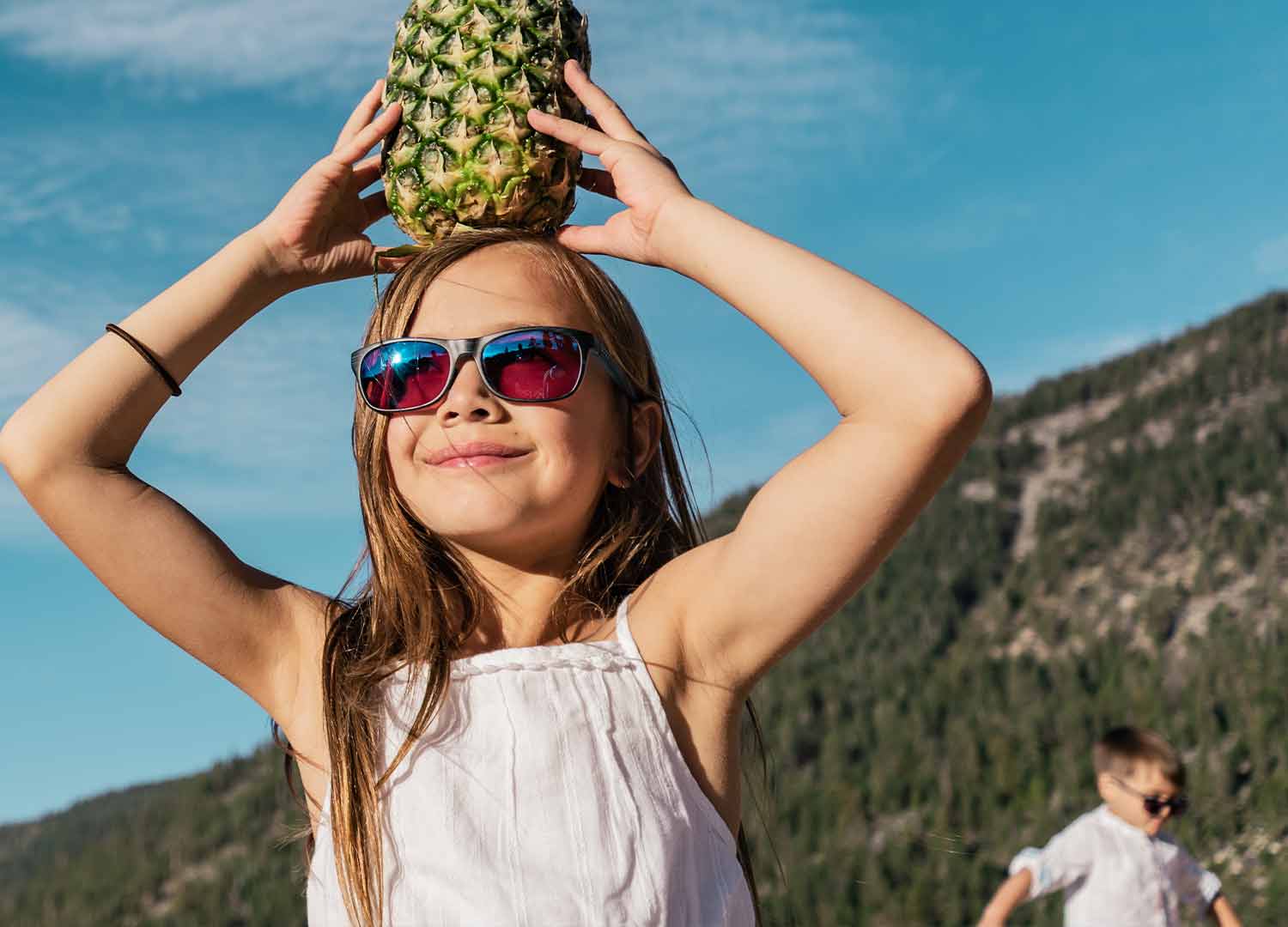  girl in color changing glasses