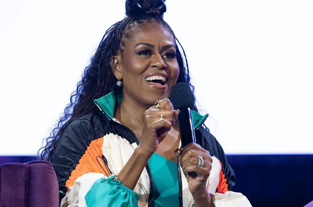 Michelle 2022 natural hair book tour, 90s style wind jacket