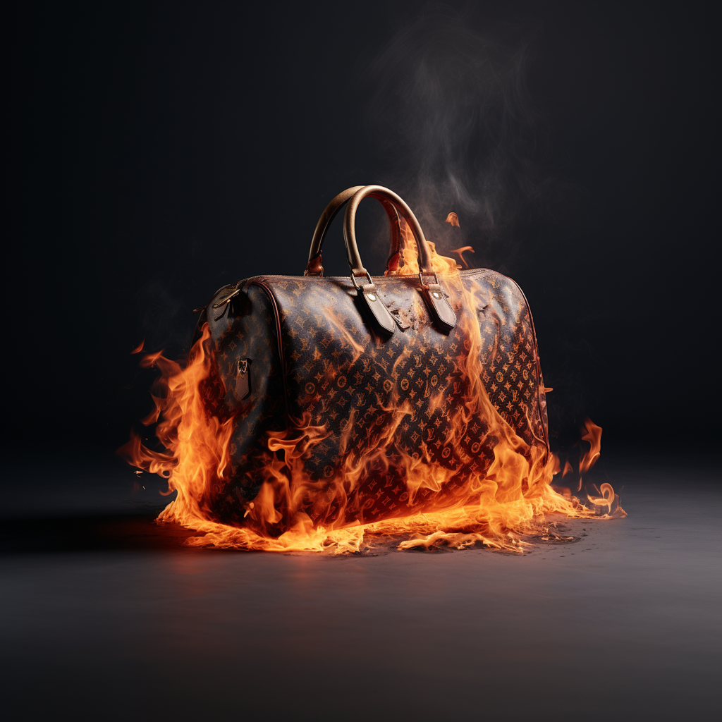 luxury bag burning