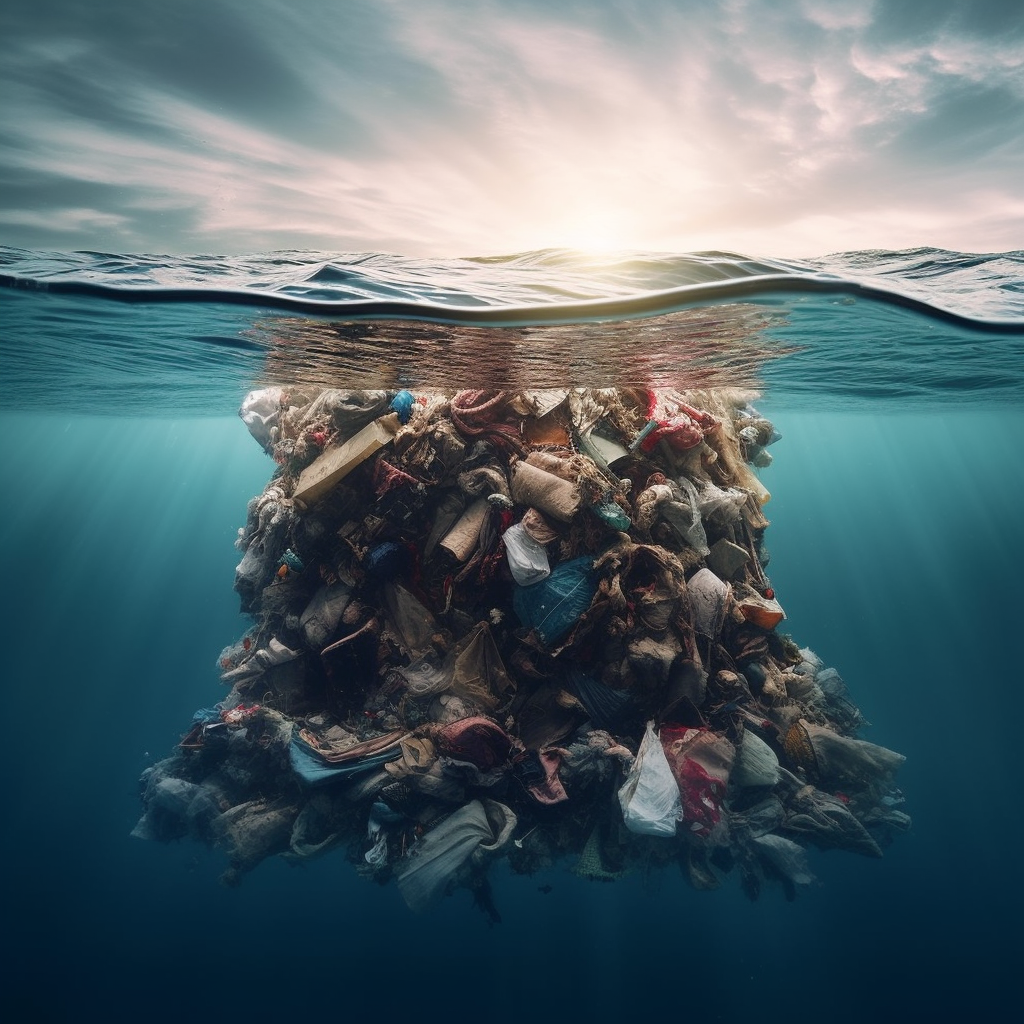 a_photography_of_fast_fashion_clothing_ruining the ocean, created by ai