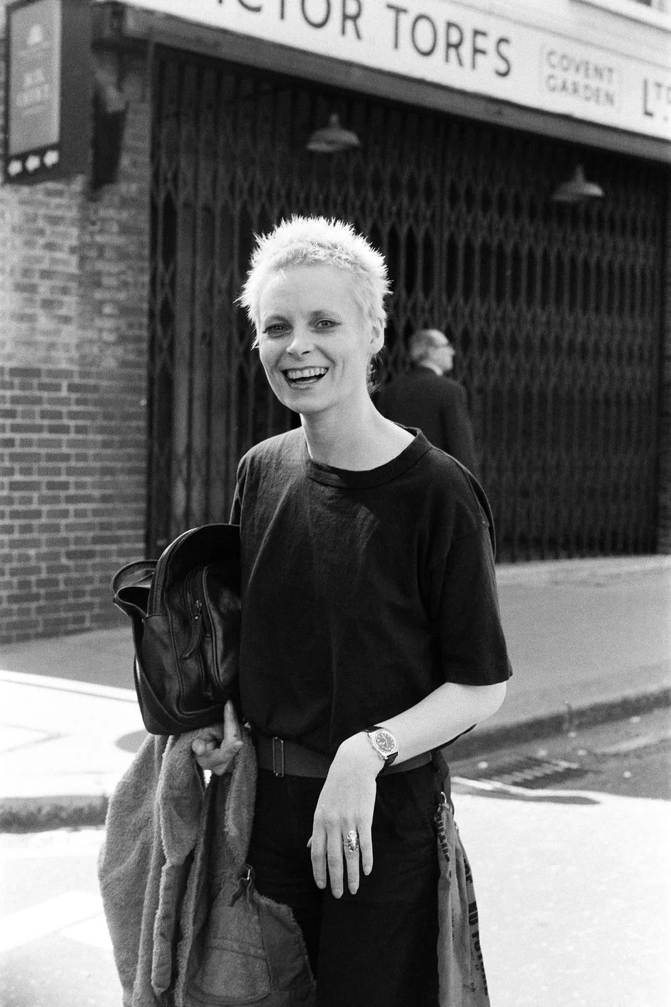 Young Vivienne Westwood with spiky hair