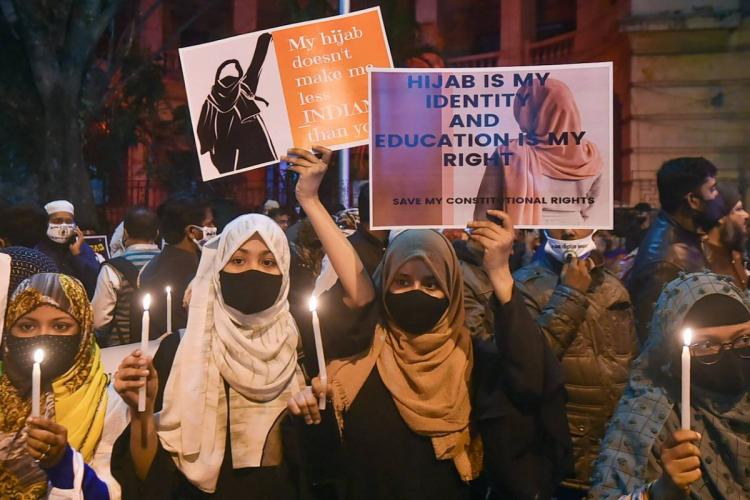 Indian women protest hijab ban