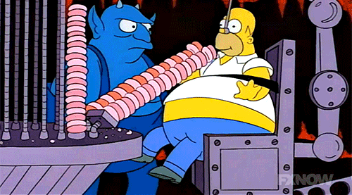 Homer eating donuts