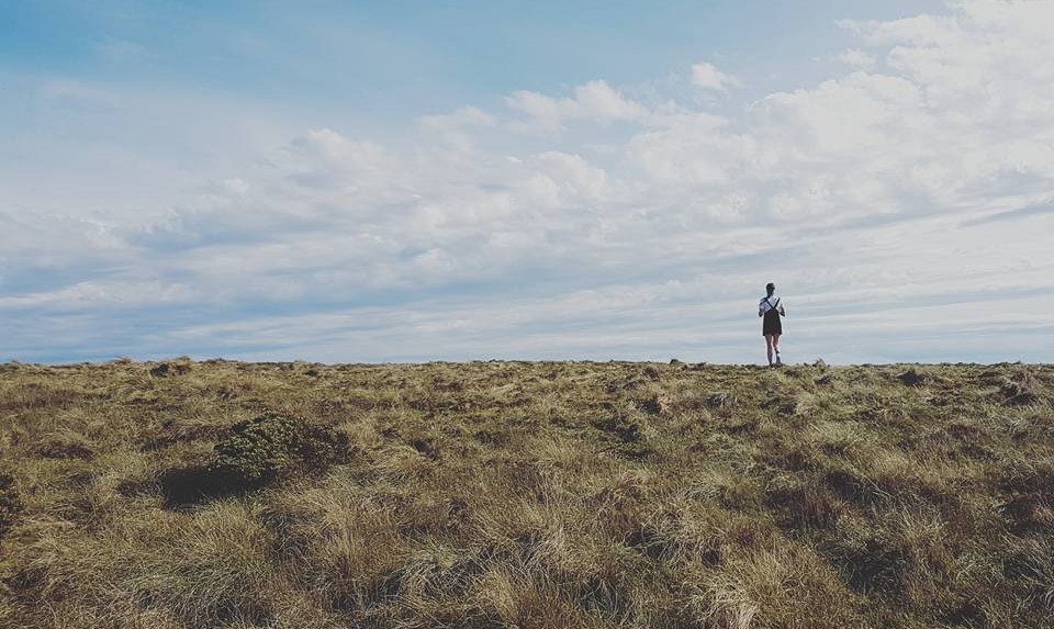 Australian field girl walking